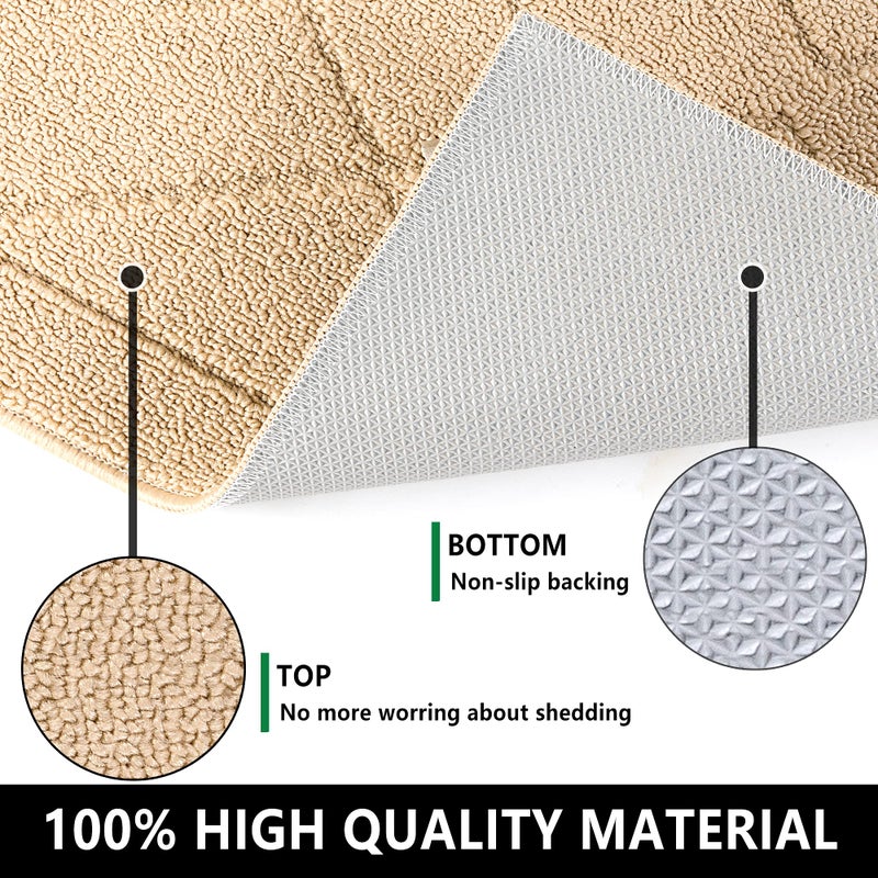 REFETONE Indoor Doormat, Front Back Door Mat 24"x36" Rubber Backing Non Slip Mats, Absorbent Washable Entrance Doormat for Entryway, Resist Dirt Low-Profile Inside Floor Mats for Muddy Shoes, Golden - Image 2